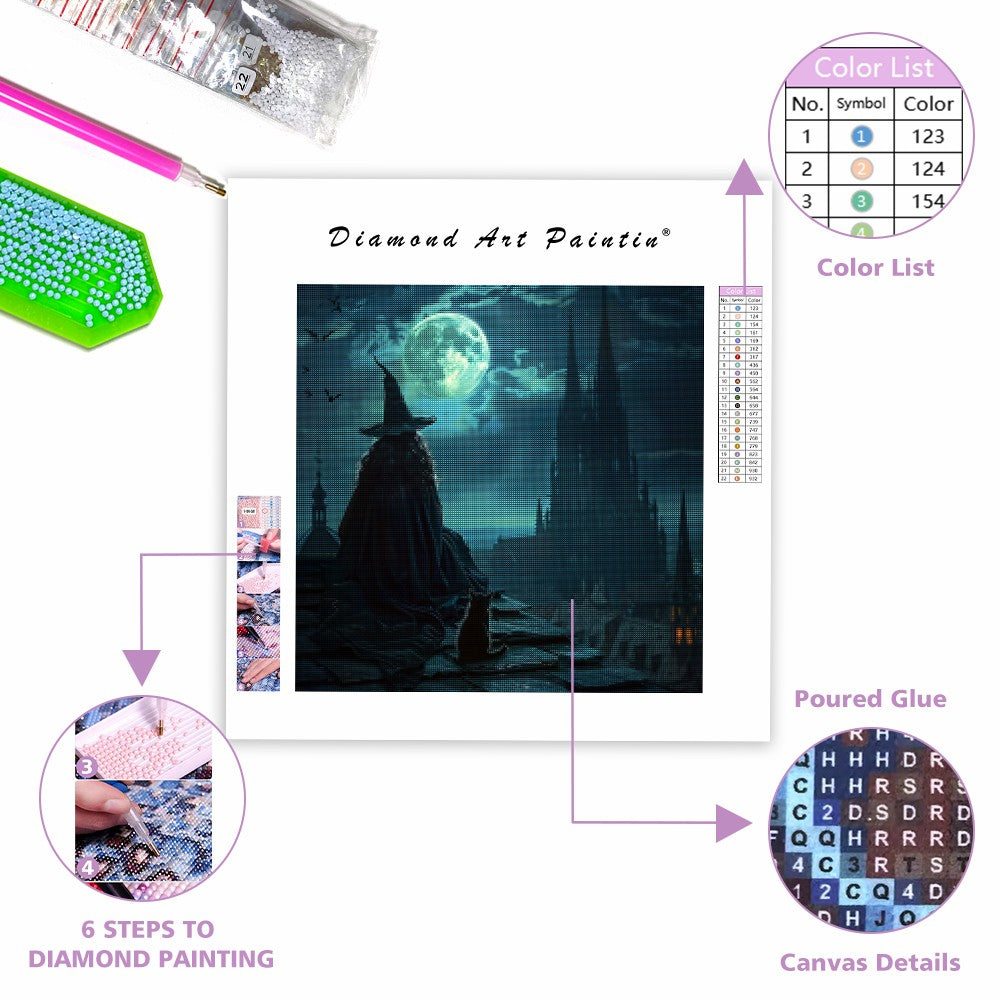 Månbelyst häxa - Diamantmålning