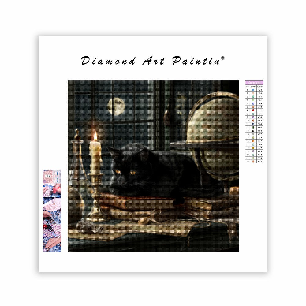 Mystisk katt - Diamantmålning