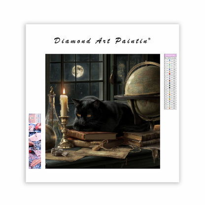 Mystisk katt - Diamantmålning