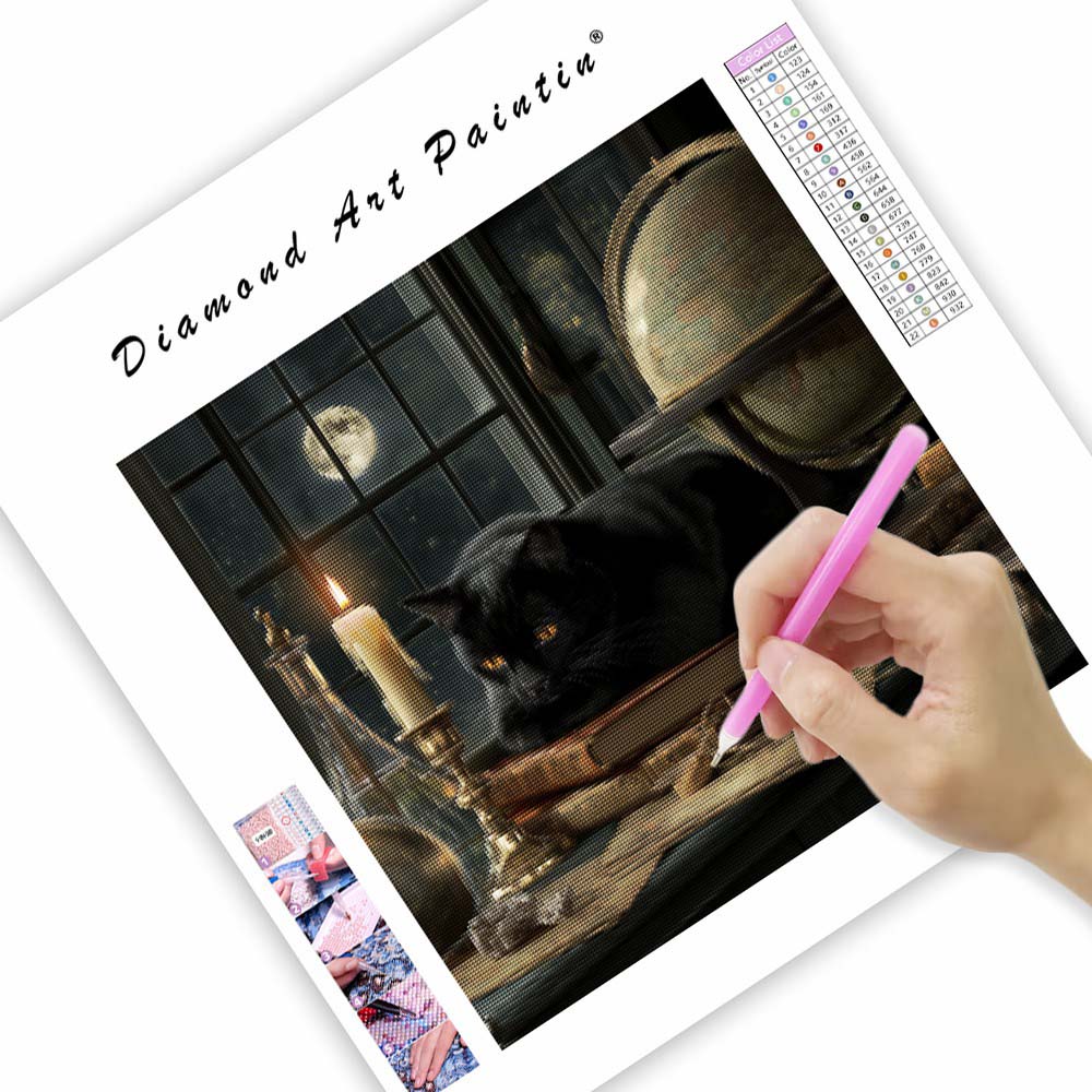 Mystisk katt - Diamantmålning