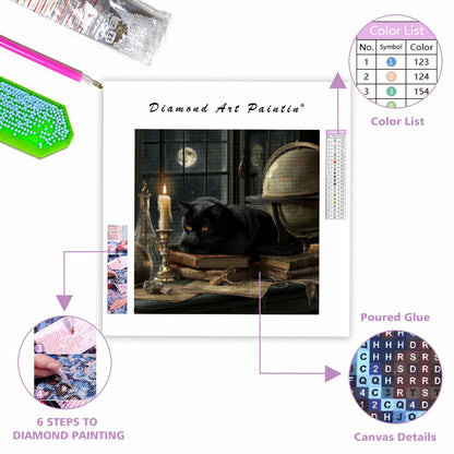 Mystisk katt - Diamantmålning