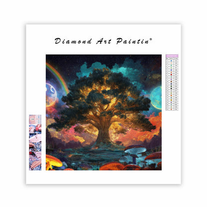 Regnbågsträd - Diamantmålning