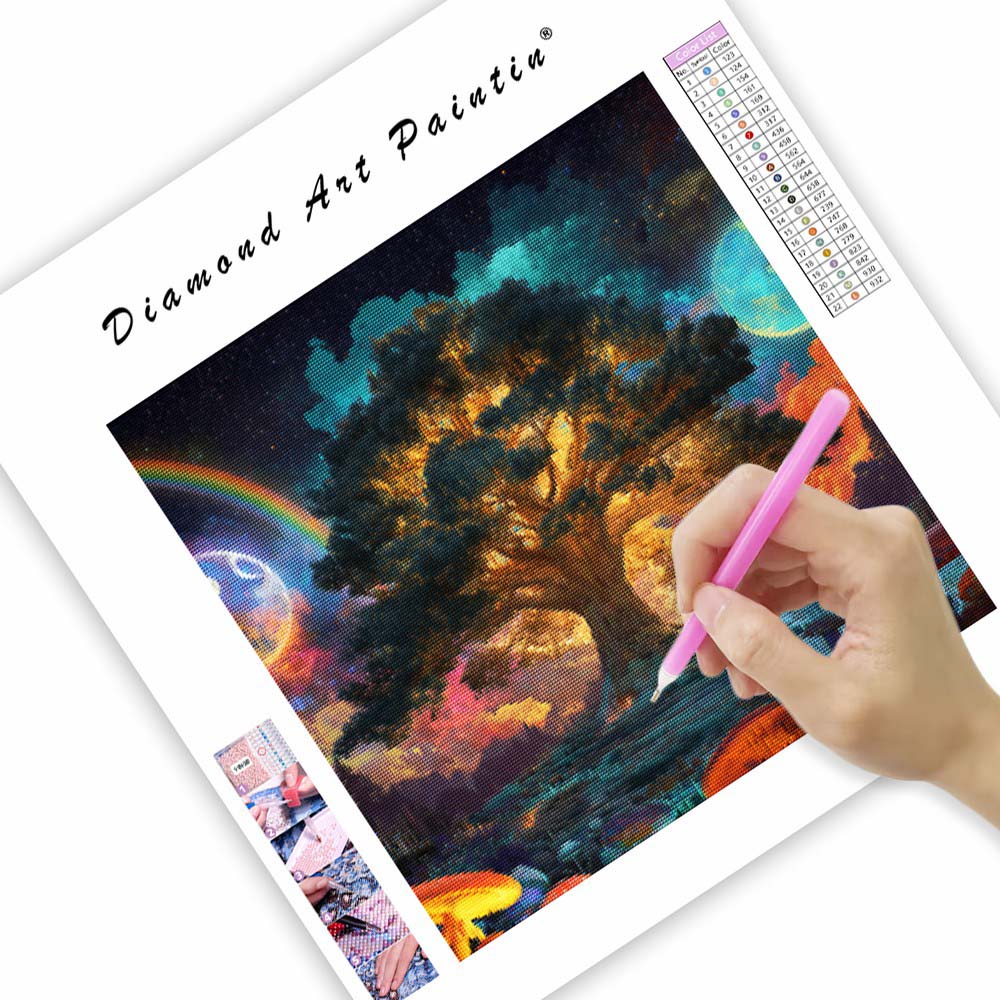 Regnbågsträd - Diamantmålning