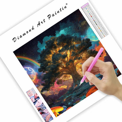 Regnbågsträd - Diamantmålning