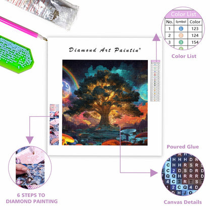 Regnbågsträd - Diamantmålning