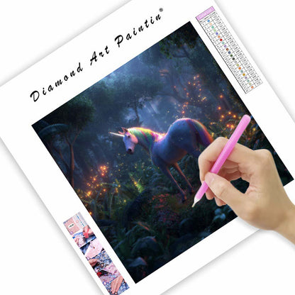 Regnbågsenhörning - Diamantmålning