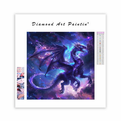 Stjärnbelyst drake - Diamantmålning