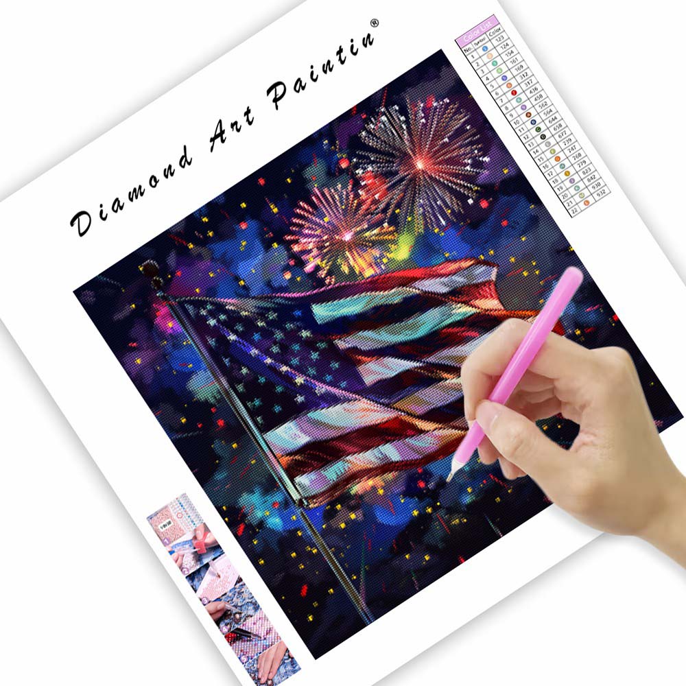 Stjärnor och ränder-firande - Diamantmålning