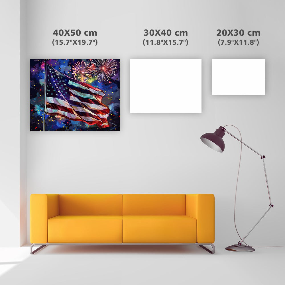 Stjärnor och ränder-firande - Diamantmålning