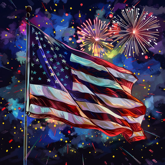 Stjärnor och ränder-firande - Diamantmålning