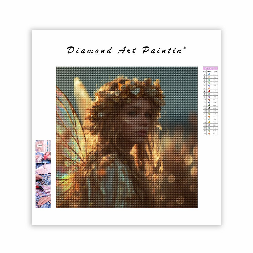 Regnbågens vingar - Diamantmålning