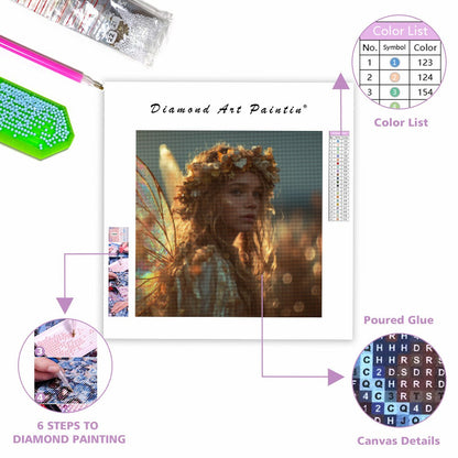 Regnbågens vingar - Diamantmålning