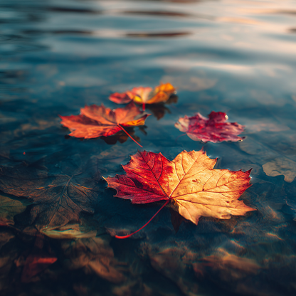 Höstlönnlöv vid Sjön - Diamantmålning