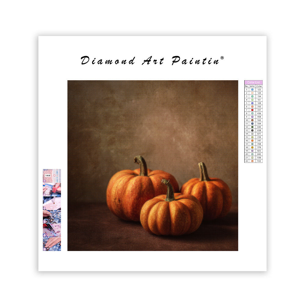 Höstpumpor och Skörd - Diamantmålning