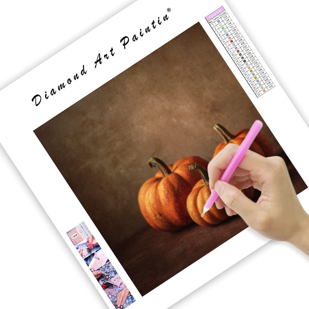 Höstpumpor och Skörd - Diamantmålning