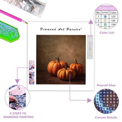 Höstpumpor och Skörd - Diamantmålning