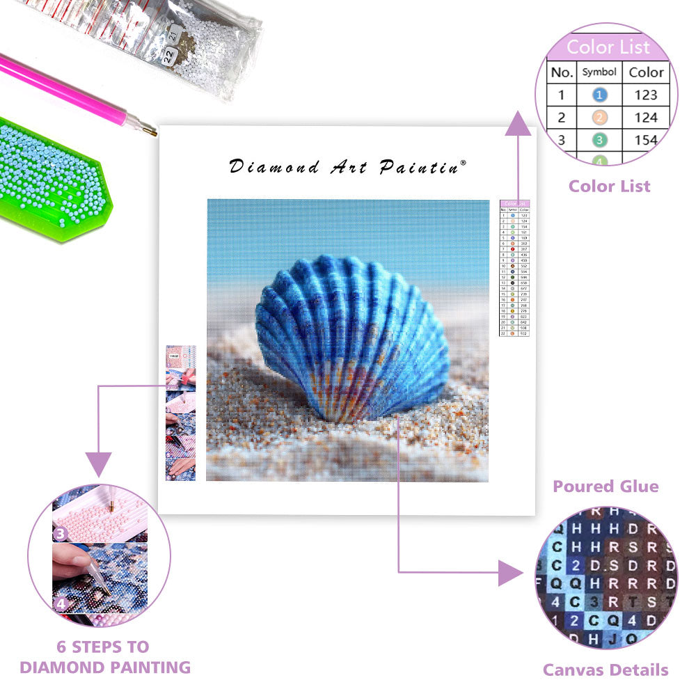 Blå Snäcka - Diamantmålning