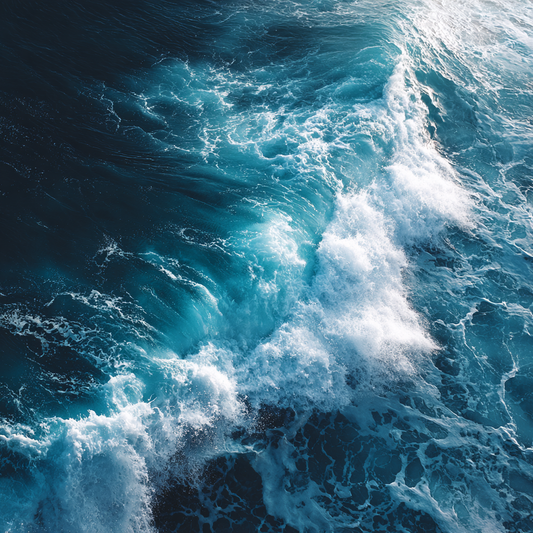 Blå Vågor och Vitt Skum - Diamantmålning