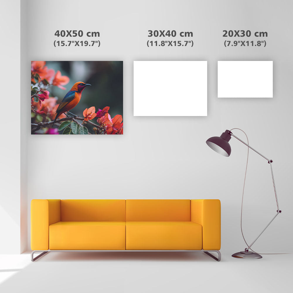 Färgglad Fågel i Fantasiträdgård - Diamantmålning