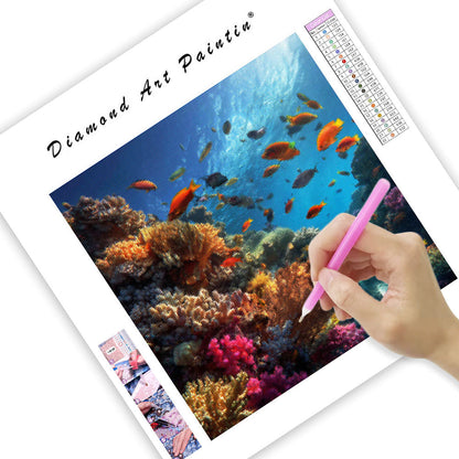 Färgglatt Korallrev - Diamantmålning