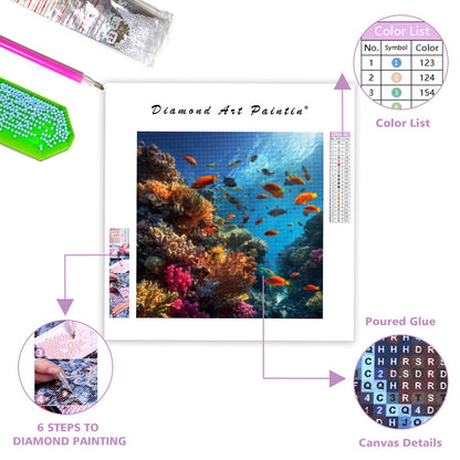 Färgglatt Korallrev - Diamantmålning