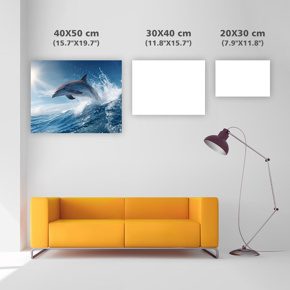Delfin som Hoppar ur Havet - Diamantmålning