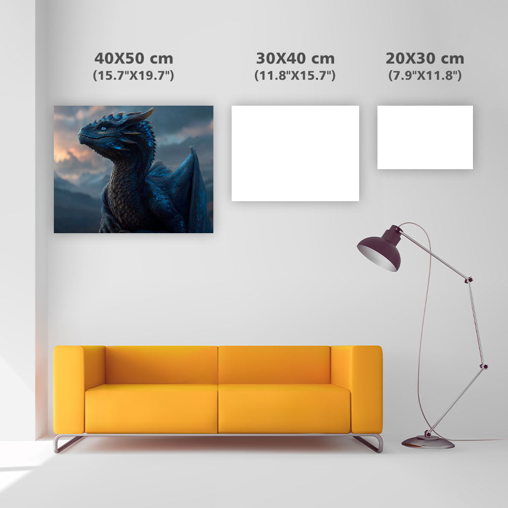 Fantasidrake på Bergstopp - Diamantmålning