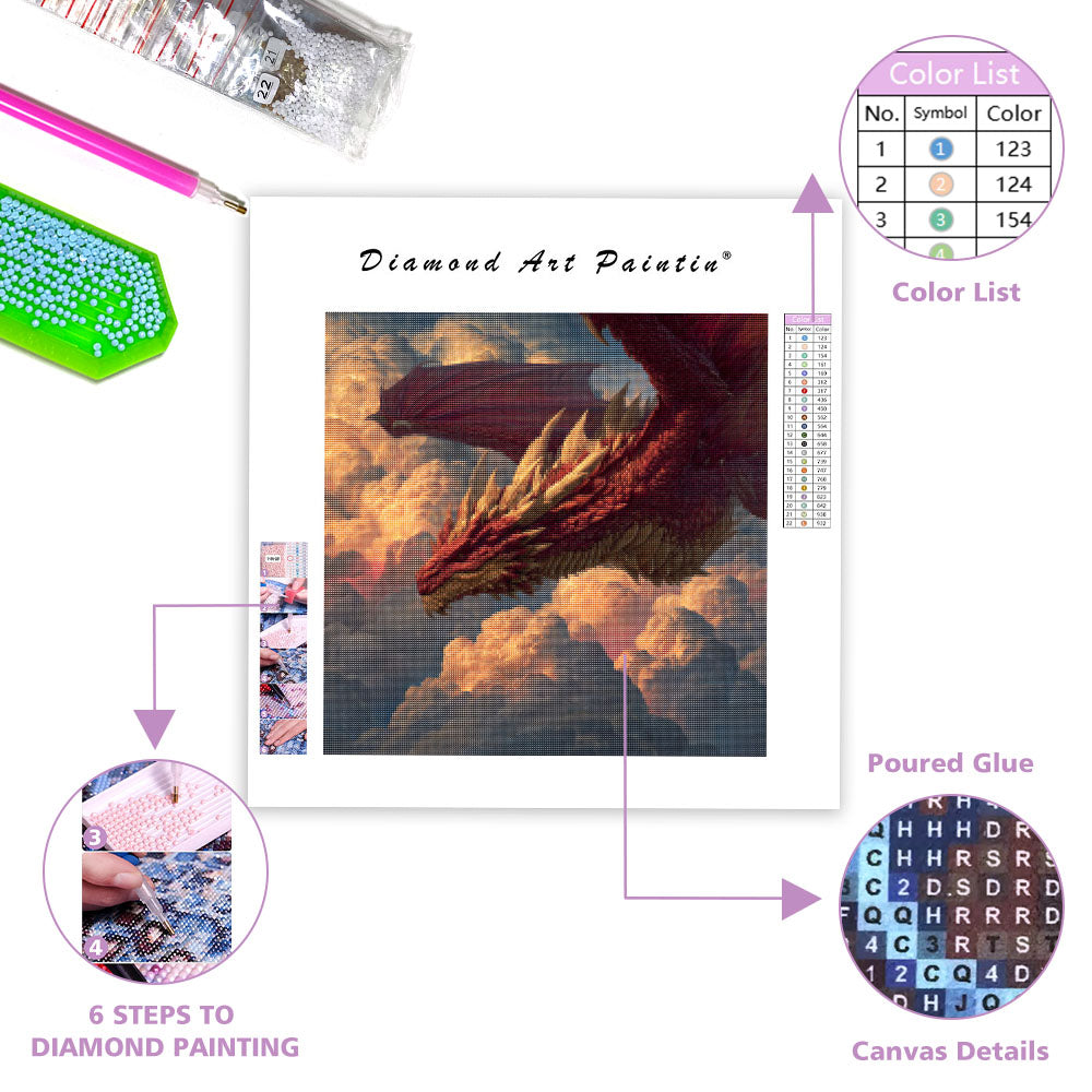 Flygande Gyllene Drake - Diamantmålning