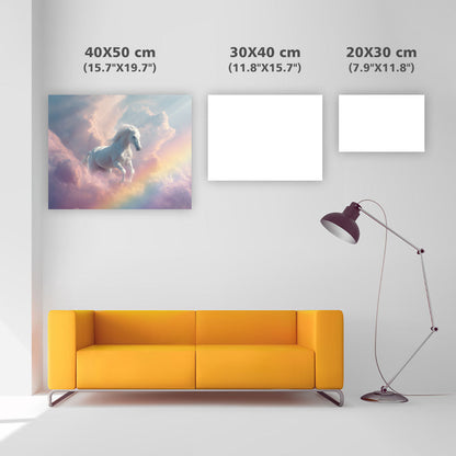 Flygande Häst över Regnbågsbro - Diamantmålning