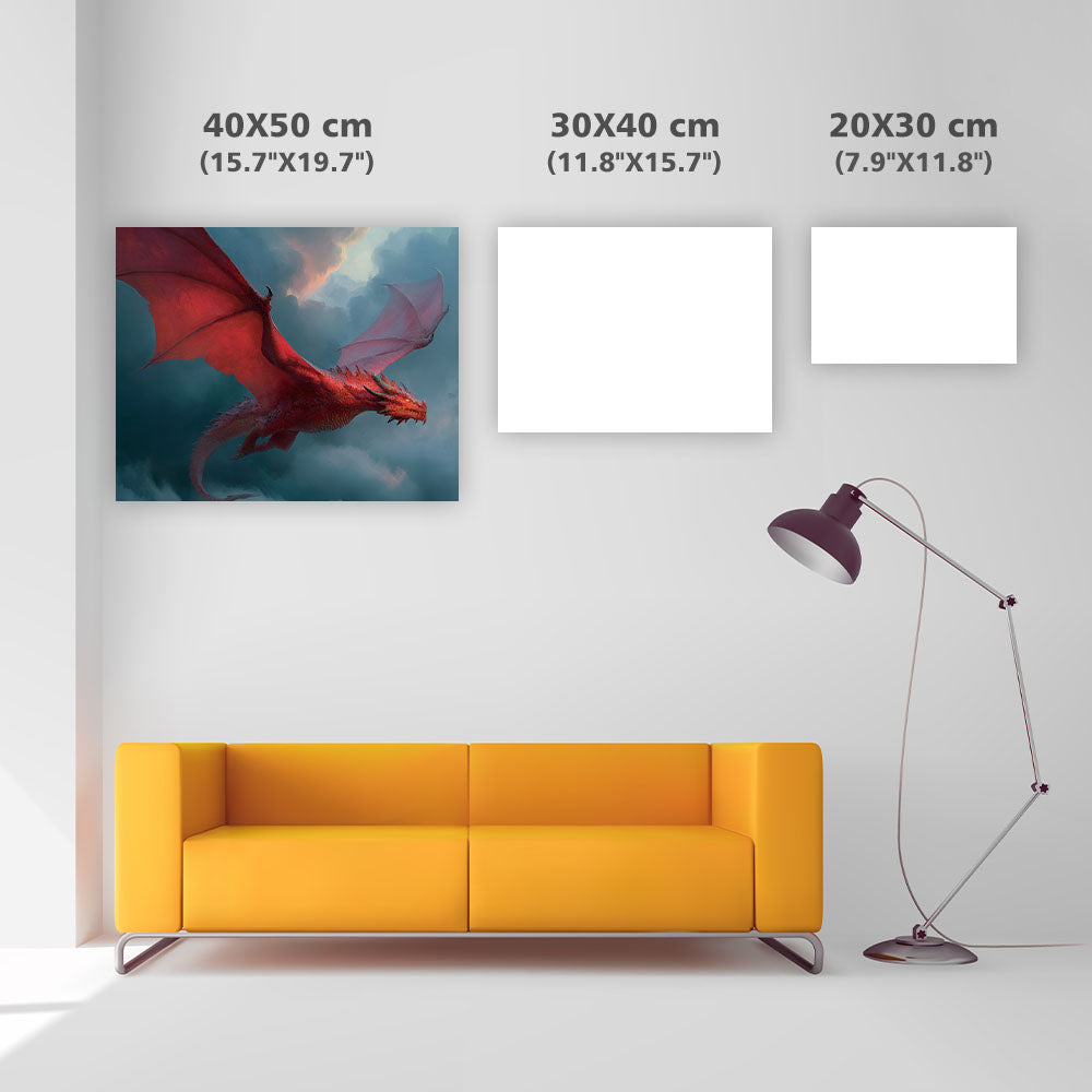 Flygande Röd Drake - Diamantmålning