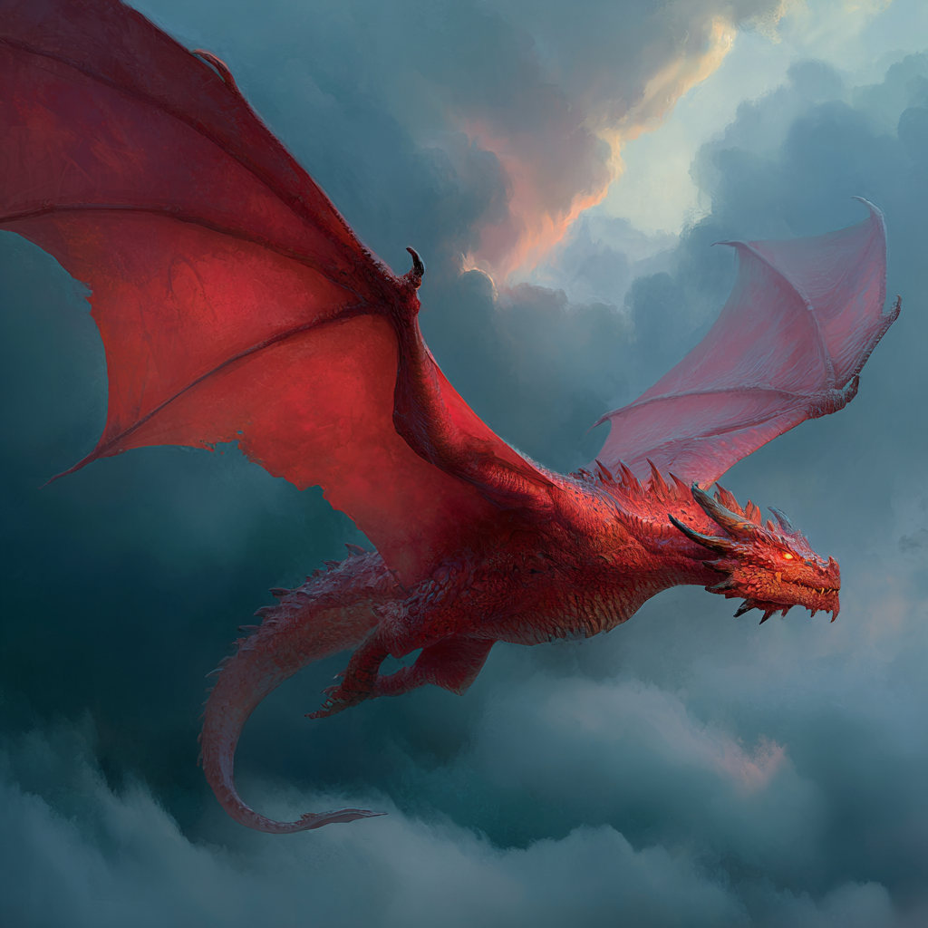 Flygande Röd Drake - Diamantmålning