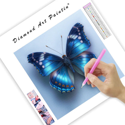 Fräsch Blå Fjäril - Diamantmålning