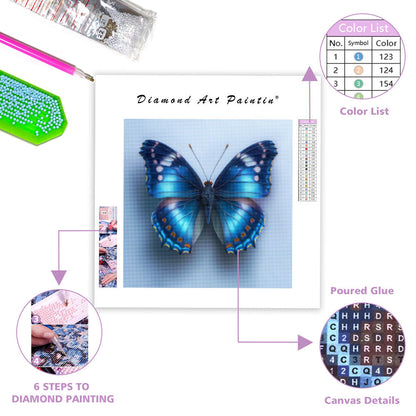 Fräsch Blå Fjäril - Diamantmålning