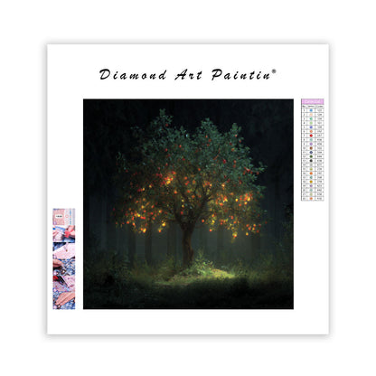Glödande Magiskt Träd - Diamantmålning