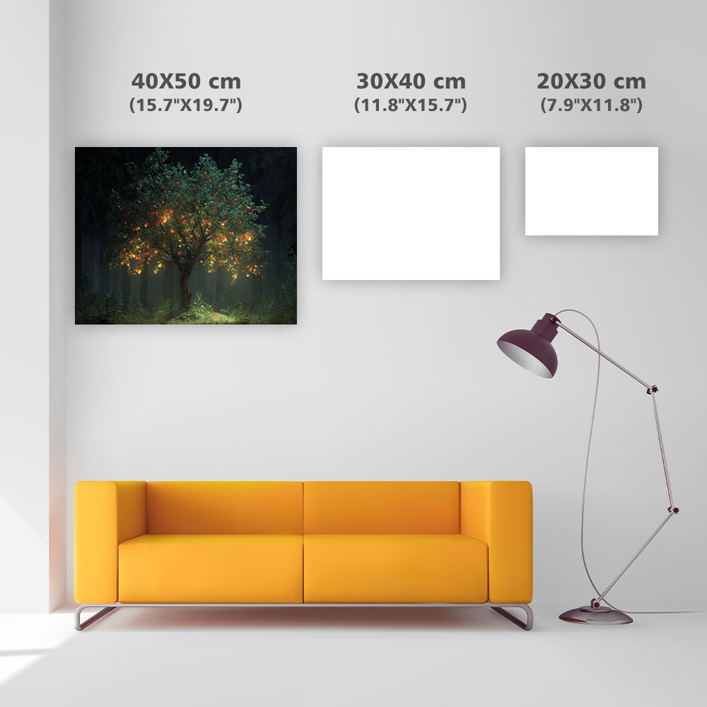 Glödande Magiskt Träd - Diamantmålning