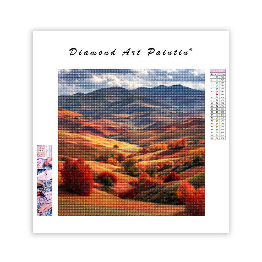 Gyldene Höstfält - Diamantmålning