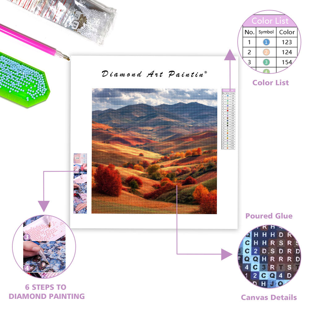 Gyldene Höstfält - Diamantmålning