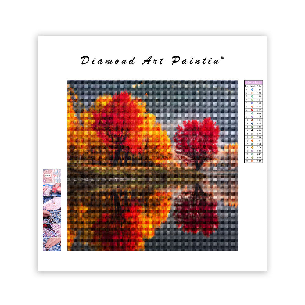 Gyldene Höstskog - Diamantmålning