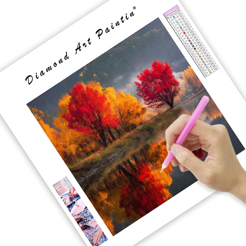 Gyldene Höstskog - Diamantmålning