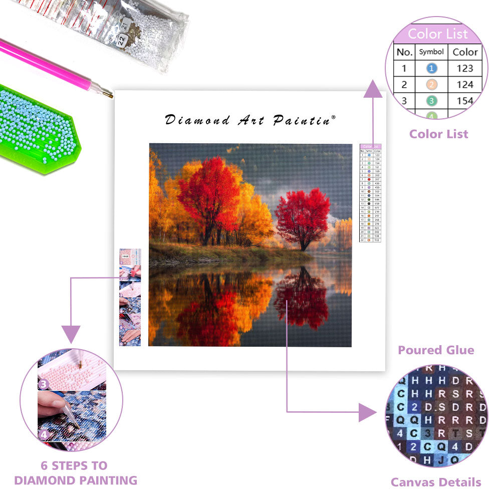 Gyldene Höstskog - Diamantmålning