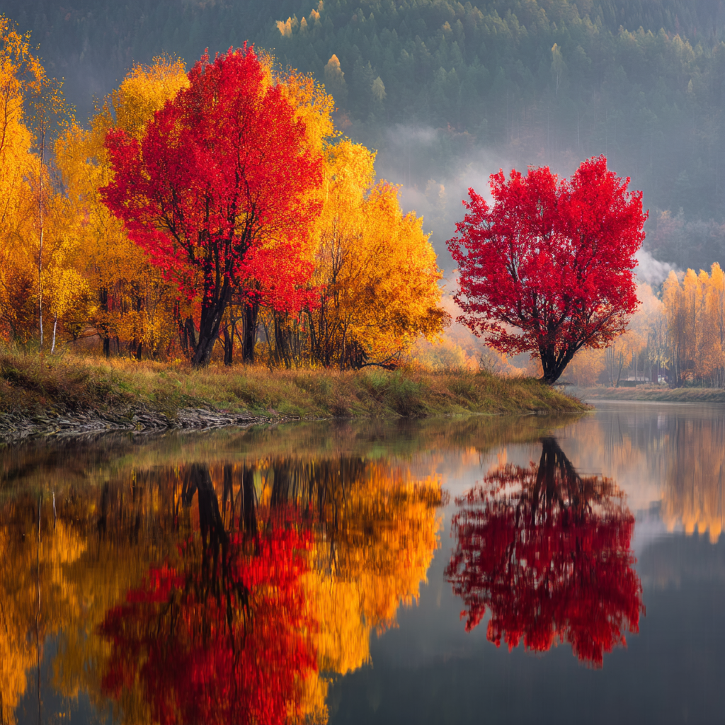 Gyldene Höstskog - Diamantmålning