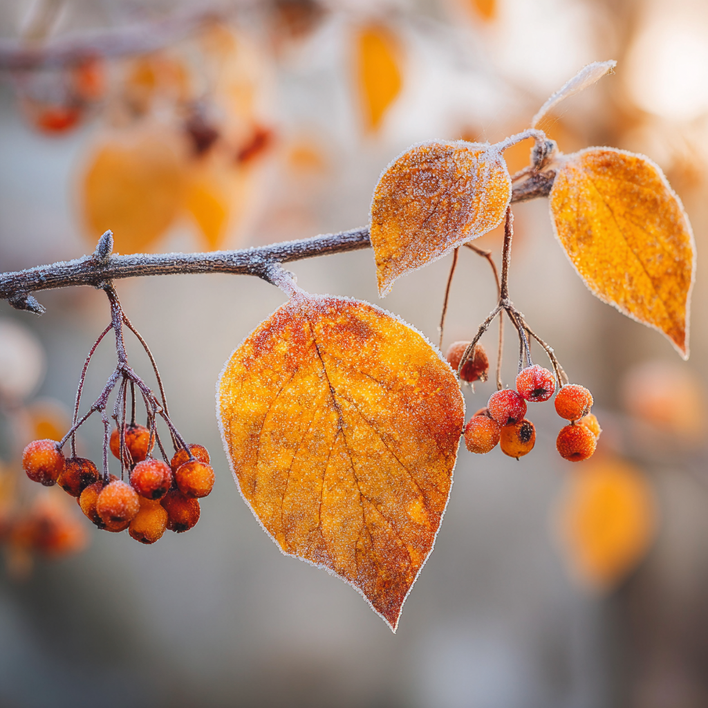Gyldene Höstlöv och Frostbär - Diamantmålning