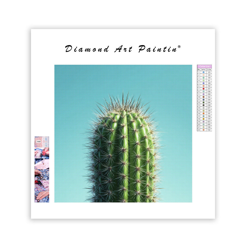 Grön Kaktus - Diamantmålning
