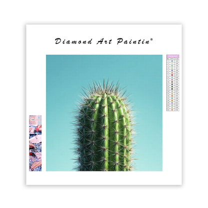 Grön Kaktus - Diamantmålning