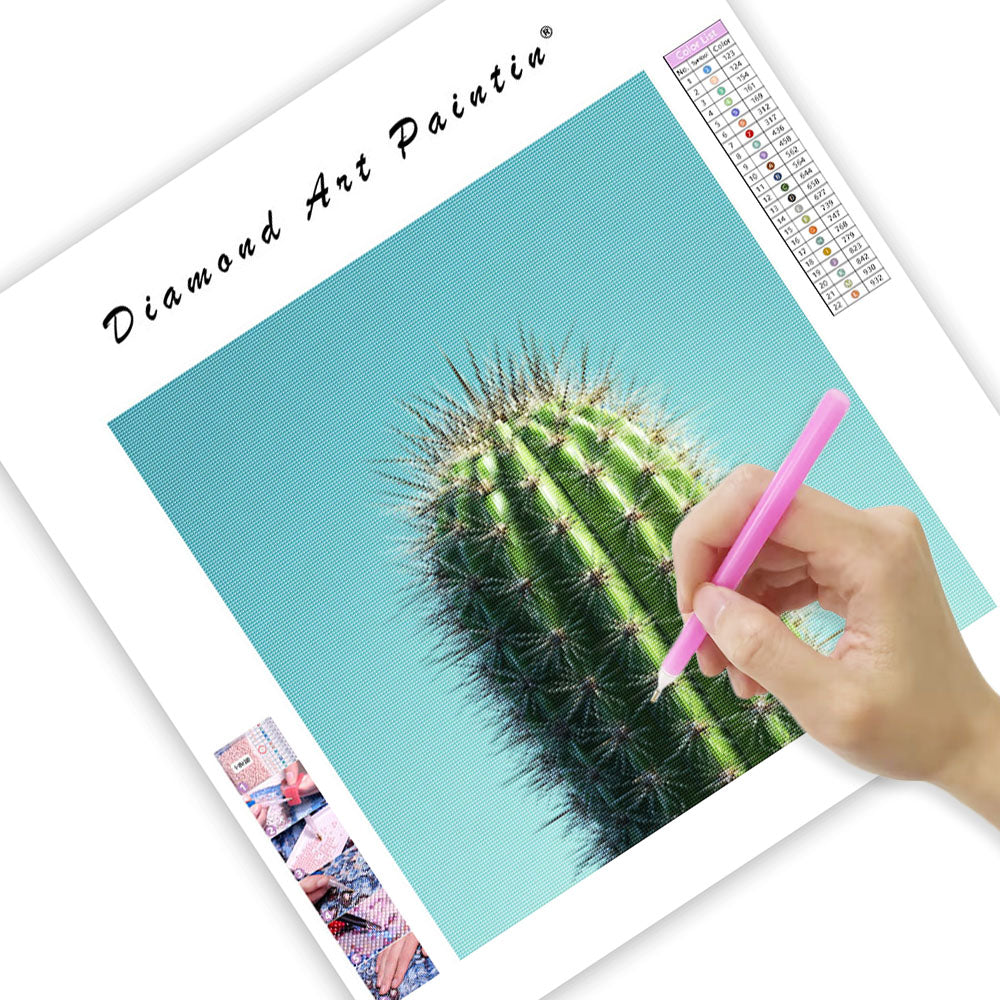Grön Kaktus - Diamantmålning