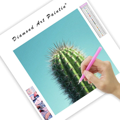 Grön Kaktus - Diamantmålning