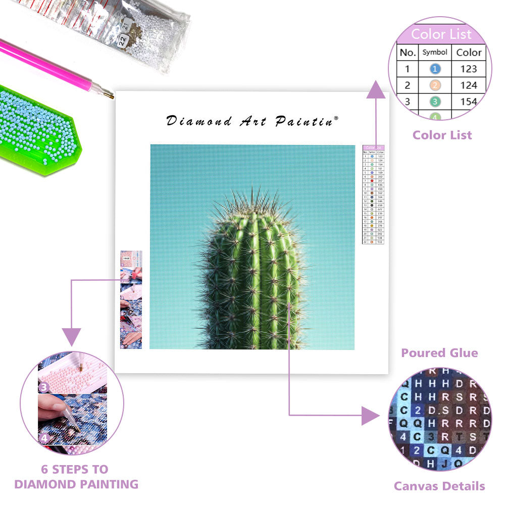 Grön Kaktus - Diamantmålning