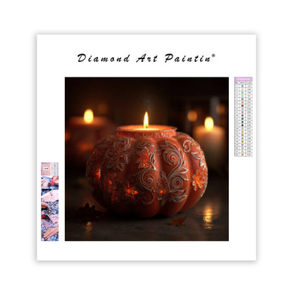 Halloweenpumpalykta - Diamantmålning
