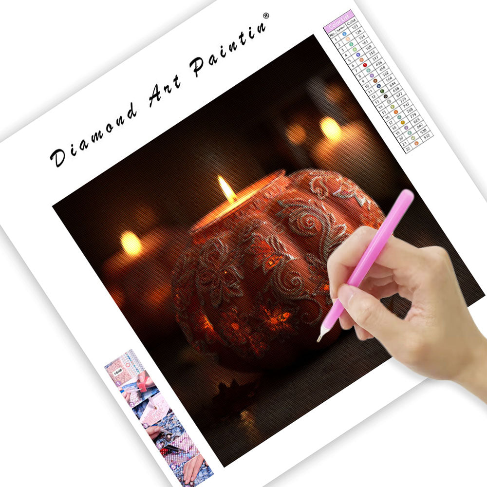 Halloweenpumpalykta - Diamantmålning