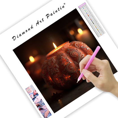 Halloweenpumpalykta - Diamantmålning